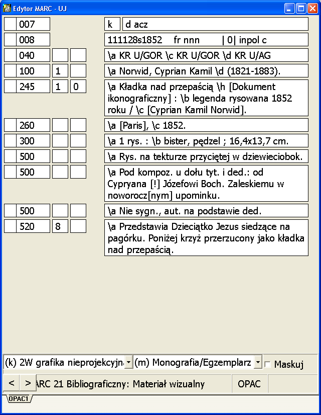 Tytuł oryginalny przejęty z dokumentu, informacja w polu 500 gdzie