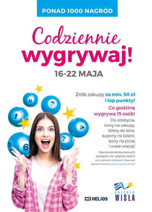 przedstawiciel Galerii Wisła. Każda piłka jest podpisana cyfrą. Im wyższa cyfra, tym więcej zdobytych punktów za schwytanie piłeczki.