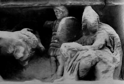 Agata Kluczek, Roma triumphans i Parthia capta Il. 5. Łuk Septymiusza Sewera w Rzymie, fragment fryzu nad przejściami bocznymi, III NW (za: R.