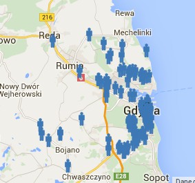 Skąd dojeżdżają ankietowani? Warto jednak promować dojazdy rowerowe wśród uczniów z Redłowa, Kamiennej Góry, Małego Kacka i Witomina.