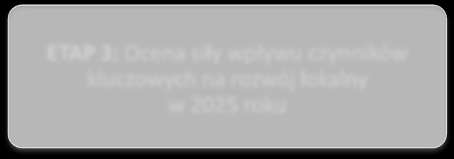 CZĘŚĆ IV OBSZAR ROZWÓJ LOKALNY 12. WYNIKI ANALIZY STEEPVL 12.1. Ekspercka identyfikacja czynników STEEPVL Realizacja analizy STEEPVL składała się z czterech zasadniczych etapów (rys. 12.1).