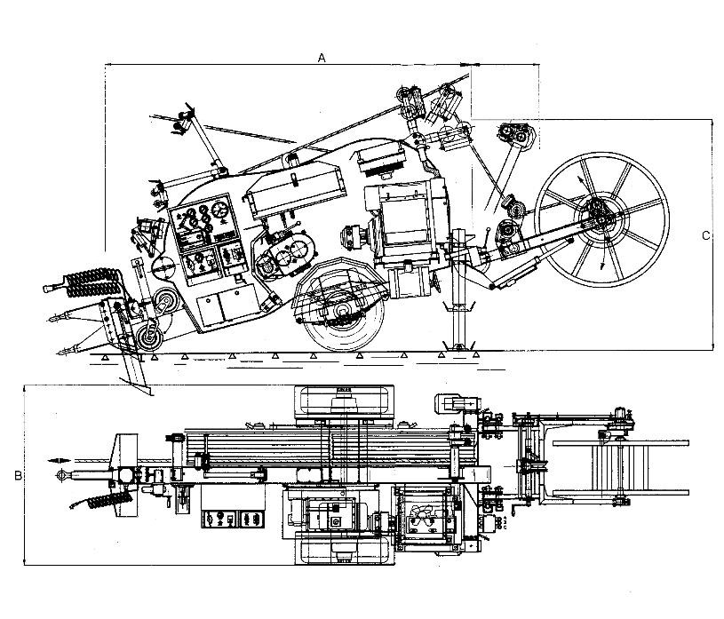 WCIĄGARKO HAMOWNIK HYDRAULICZNY Model F120.AF.30 A x B x C = 3,90 x 1,95 x 2,35m / Waga = 2900 kg Maszyna hydrauliczna (OPCJA przeznaczona 083.