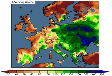 Strona 4 z 5 Odchylenie wielkości opadów atmosferycznych od normy w Polsce i krajach europejskich w okresie ostatnich 30 dni (do 30 października br.