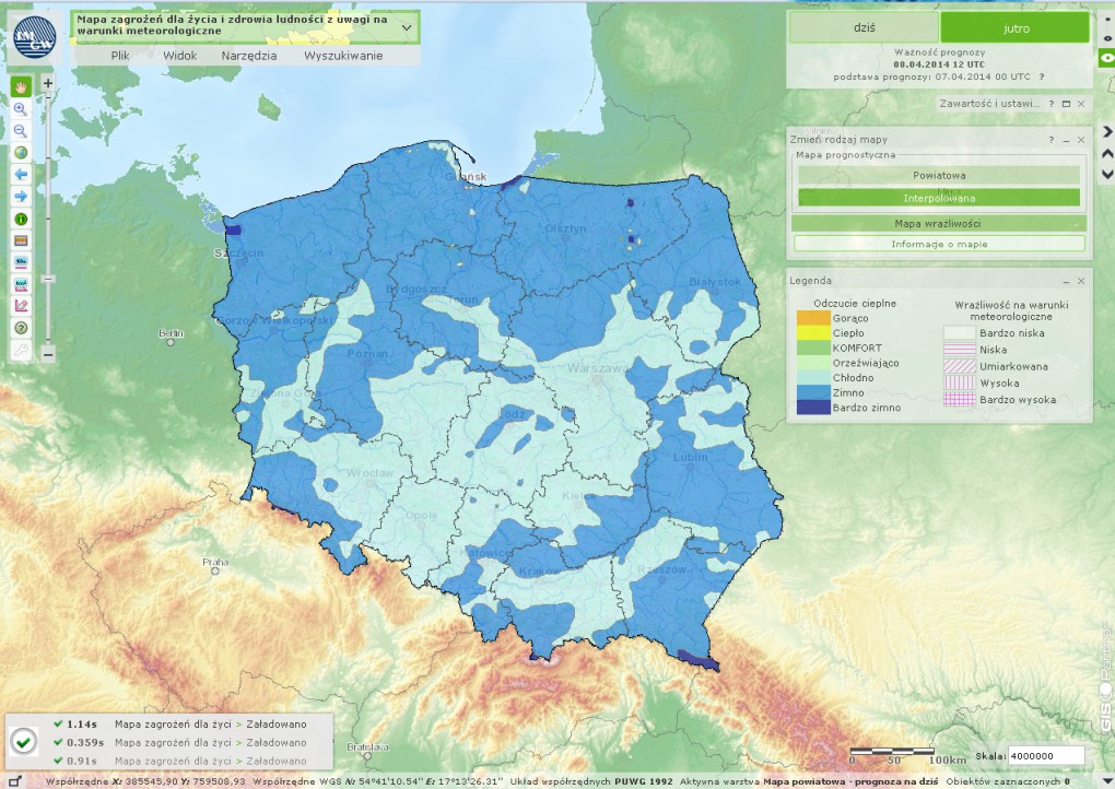 Wersja testowa portalu, w którym prezentowana będzie mapa