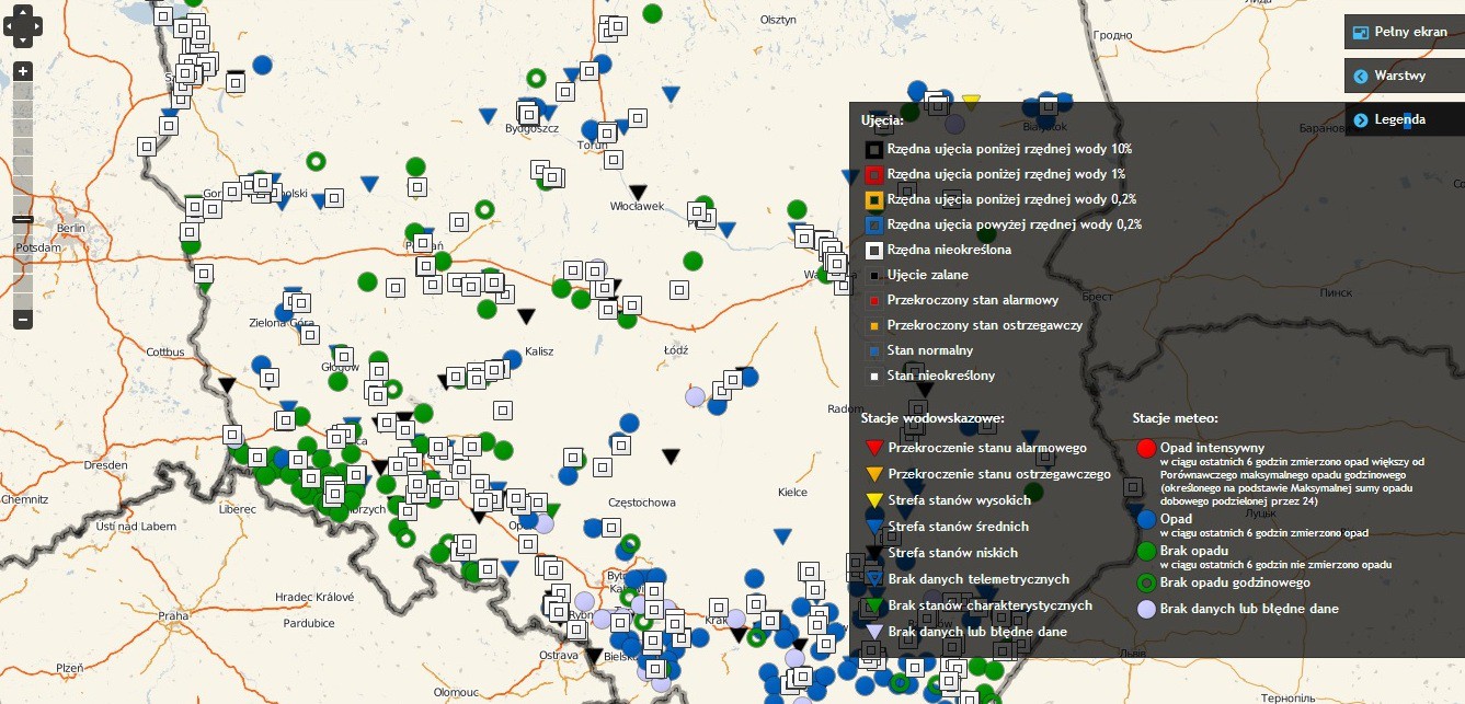 Mapa ujęć wód powierzchniowych i podziemnych na