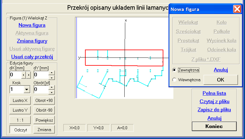 Suplement kliknięcia ekranu do najbliŝszego punktu podkładu CAD. Kierunek wskazywania jest nieistotny.