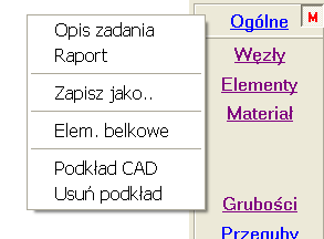 Suplement W oknie Wsp.Z (opis po wybraniu na planszy startowej płaszczyzny XY) moŝna wpisać współrzędną osi prostopadłej do podkładu CAD.