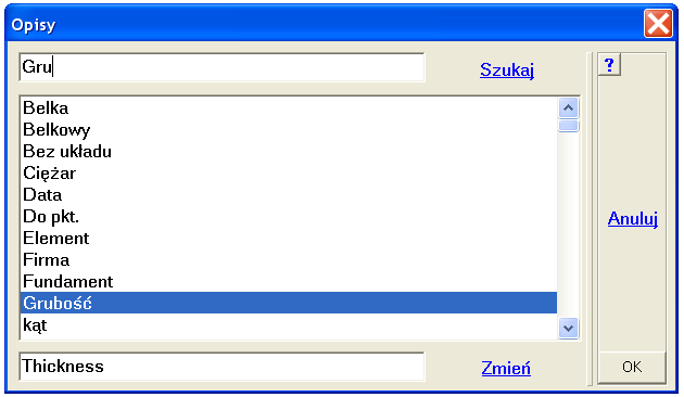 ABC 6.2 Obiekt3D S4. Opisy w obcych językach W programie ABC wprowadzono obcojęzyczne opisy rysunków i zestawień tabelarycznych. Aktualnie jest opracowywany plik z opisami w języku angielskim.