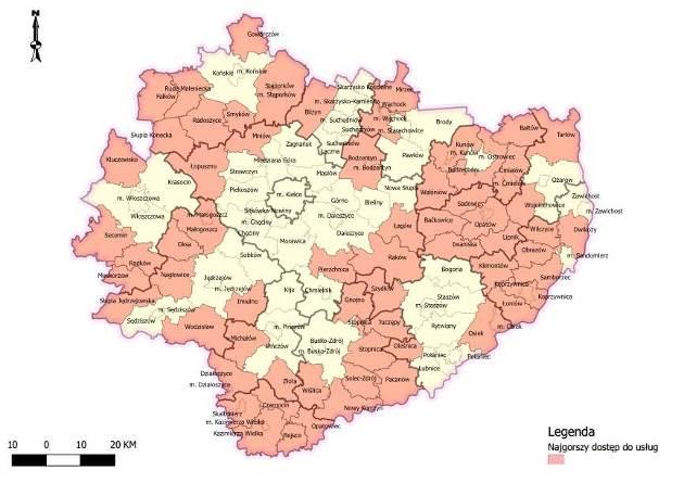 Mapa 1 Obszar realizacji inwestycji Źródło: Urząd Marszałkowski Województwa Świętokrzyskiego http://www.2014-2020.rpo-swietokrzyskie.