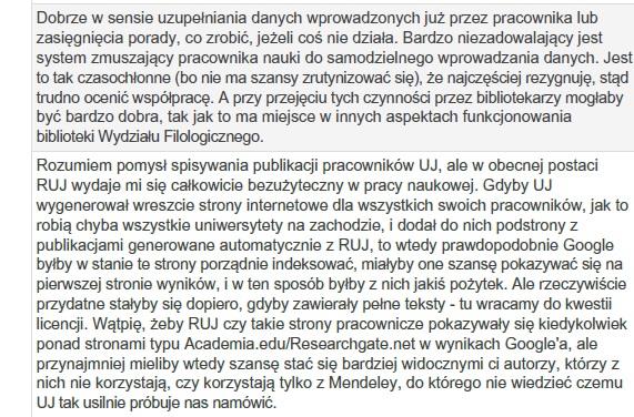 Proszę o wpisanie własnych uwag na temat funkcjonowania Repozytorium i Bazy Bibliografii na Wydziale