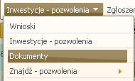 Użytkownik z poziomu formatki Inwestycje pozwolenia ma możliwość przejścia do innych powiązanych zakładek: 3.