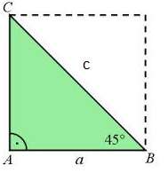 Trójkąt prostokątny z kątami 90 30 i 60 oraz 90, 45, 45 h = a 3 c = a 2 Trójkąt równoboczny, wysokość trójkąta równobocznego Trójkąt, który ma wszystkie boki równej