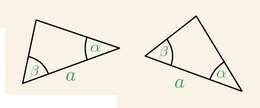 Jeżeli bok jednego trójkąt jest równy bokowi drugiego trójkąta i kąty przylegające do tego boku są równe odpowiednim kątom przylegającym do odpowiedniego boku drugiego trójkąta to trójkąty są