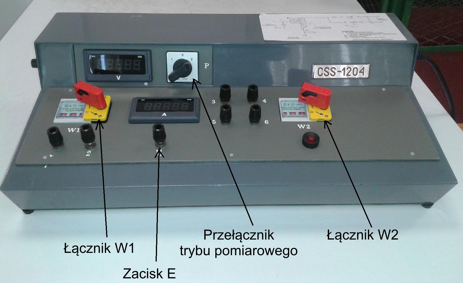 Rys. 4. Widok konsoli pomiarowej Uwagi: 1. Przy podłączaniu autotransformatora należy zachować biegunowość zgodnie z oznaczeniem na konsoli. 2.