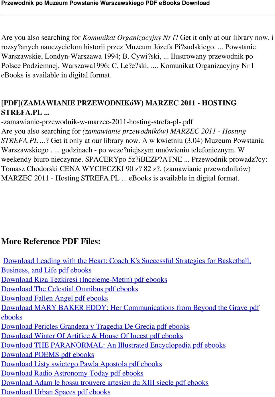 [PDF](ZAMAWIANIE PRZEWODNIKóW) MARZEC 2011 - HOSTING STREFA.PL... -zamawianie-przewodnik-w-marzec-2011-hosting-strefa-pl-.