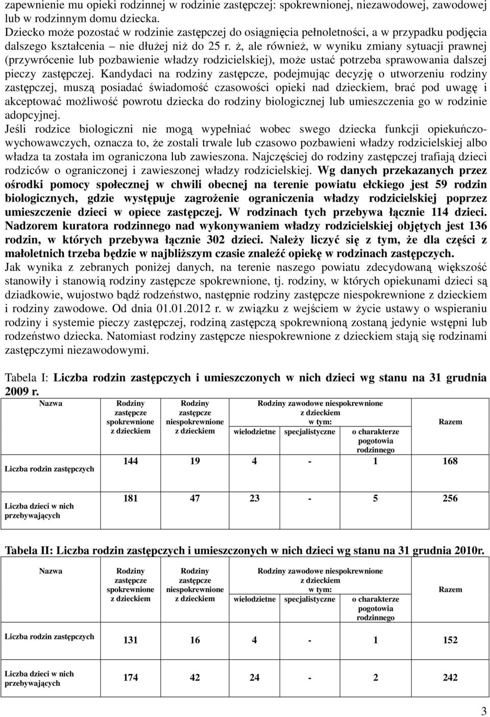 ż, ale również, w wyniku zmiany sytuacji prawnej (przywrócenie lub pozbawienie władzy rodzicielskiej), może ustać potrzeba sprawowania dalszej pieczy j.