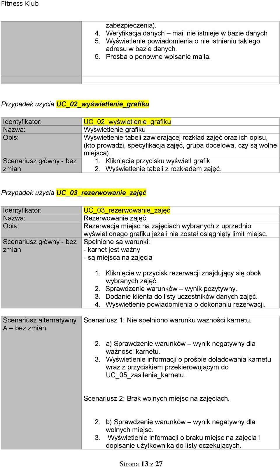 docelowa, czy są wolne miejsca). 1. Kliknięcie przycisku wyświetl grafik. 2. Wyświetlenie tabeli z rozkładem zajęć.