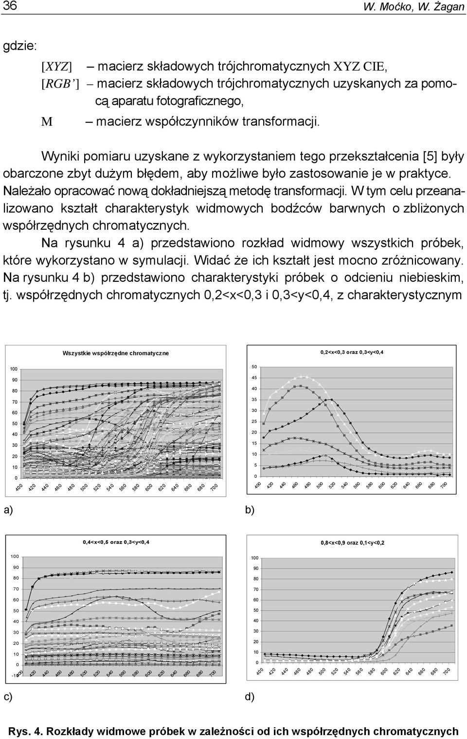 Wniki pomiaru uzskane z wkorzstaniem tego przekształcenia [5] bł obarczone zbt dużm błędem, ab możliwe bło zastosowanie je w praktce. Należało opracować nową dokładniejszą metodę transformacji.