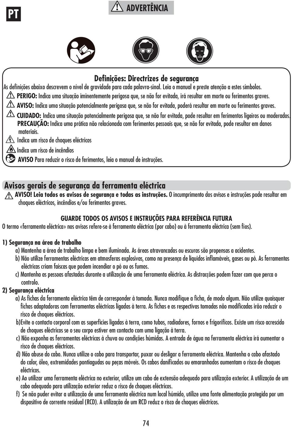 AVISO: Indica uma situação potencialmente perigosa que, se não for evitada, poderá resultar em morte ou ferimentos graves.