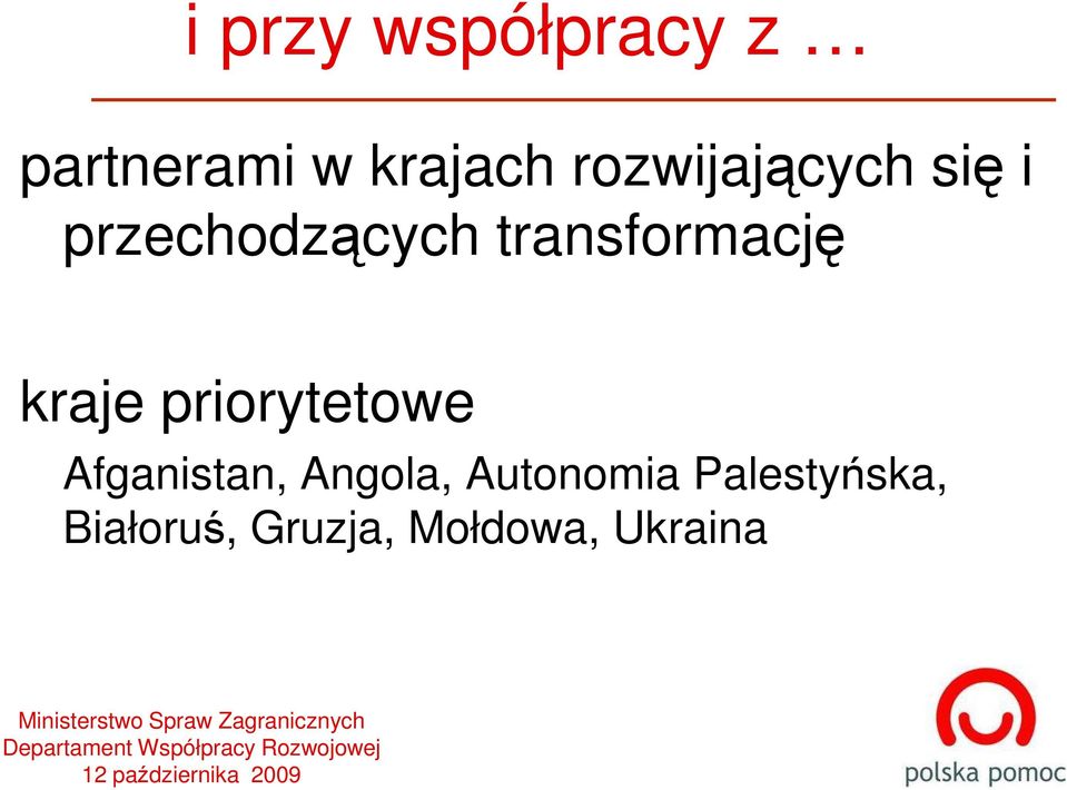 Afganistan, Angola, Autonomia Palestyńska, Białoruś,