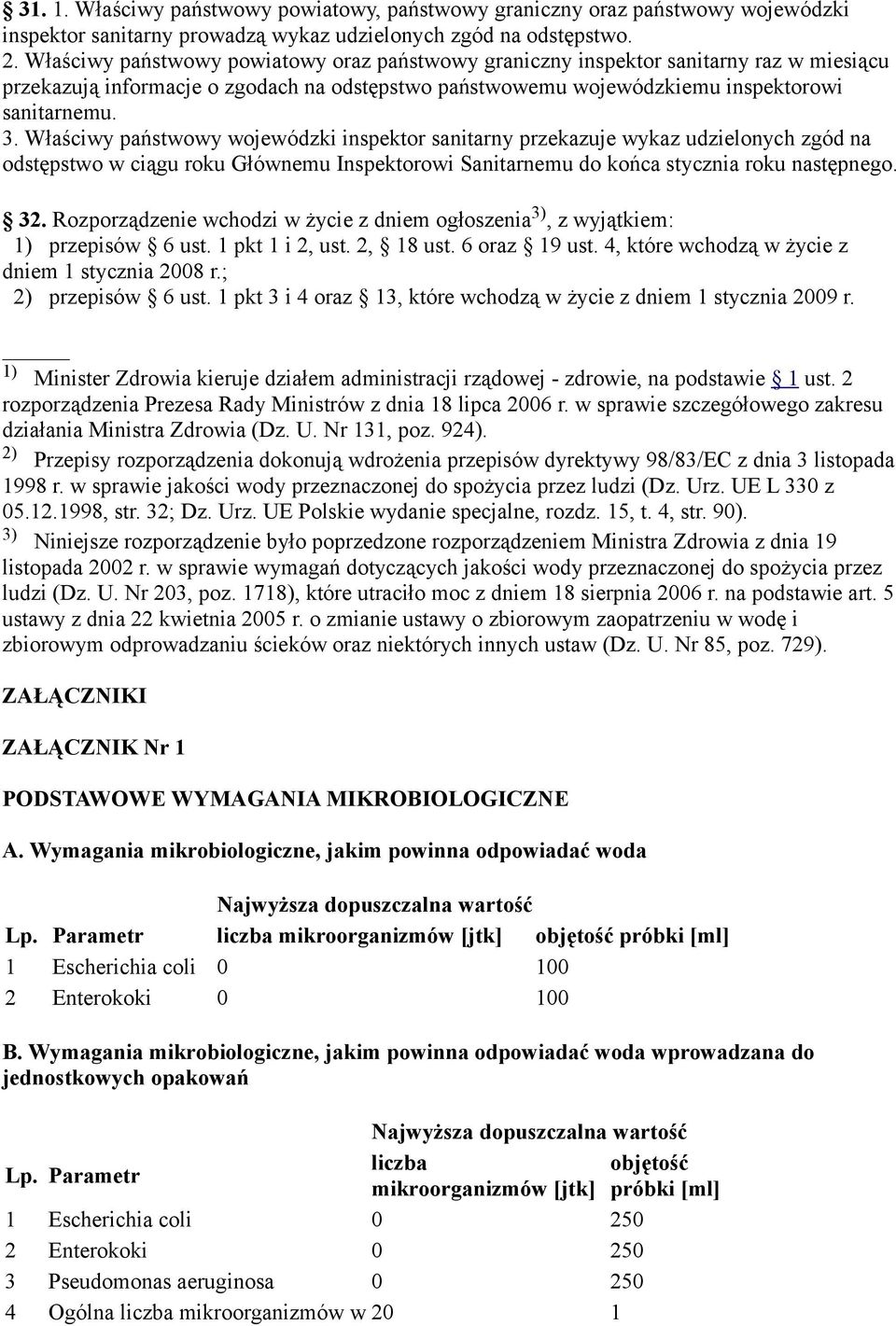 Właściwy państwowy wojewódzki inspektor sanitarny przekazuje wykaz udzielonych zgód na odstępstwo w ciągu roku Głównemu Inspektorowi Sanitarnemu do końca stycznia roku następnego. 32.