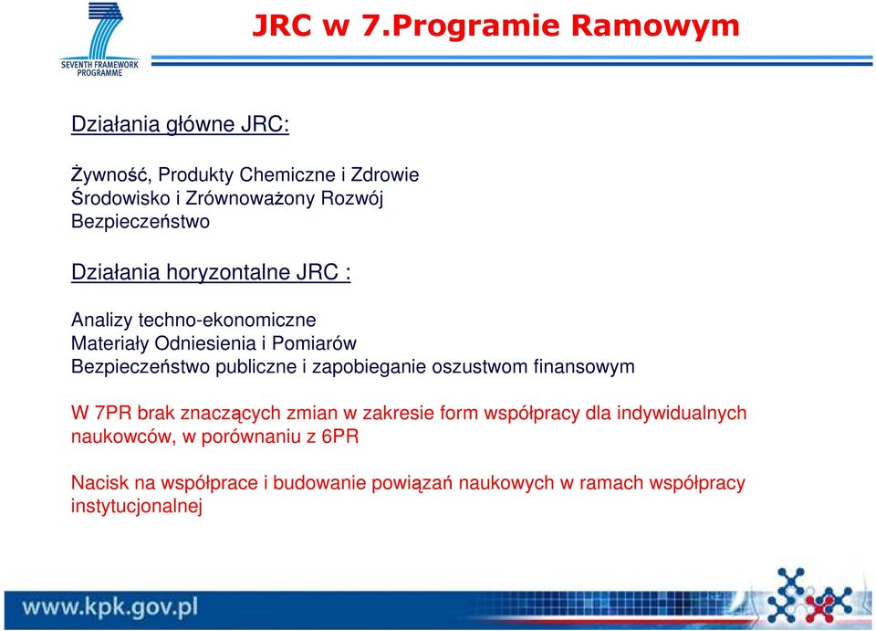 Bezpieczeństwo Działania horyzontalne JRC : Analizy techno-ekonomiczne Materiały Odniesienia i Pomiarów Bezpieczeństwo