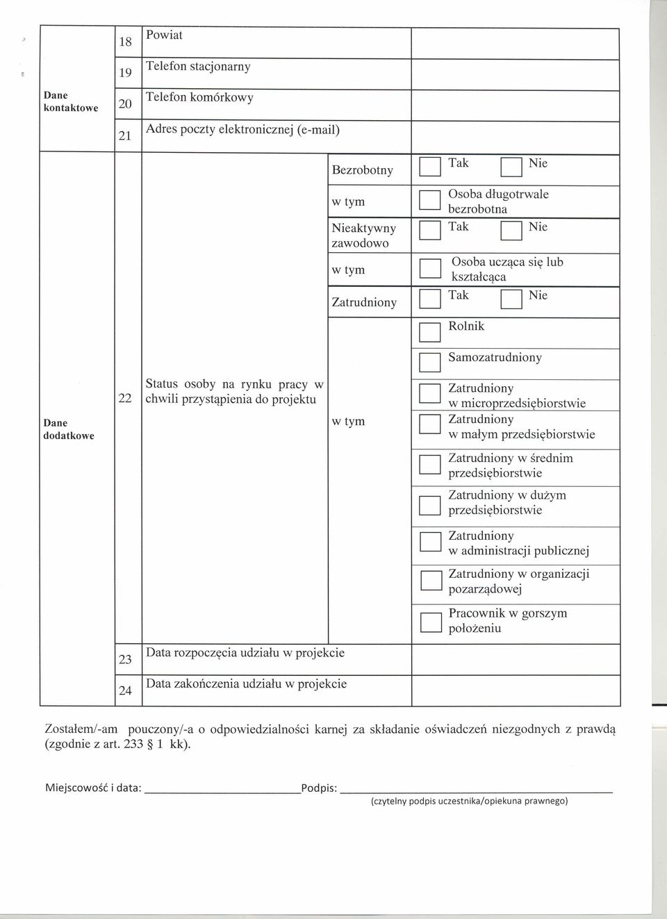 w tym Zatrudniony dodatkowe w małym przedsiębiorstwie Zatrudniony w średnim przedsiębiorstwie w małym przedsiębiorstwie Zatrudniony w dużym przedsiębiorstwie Zatrudniony w administracji publicznej