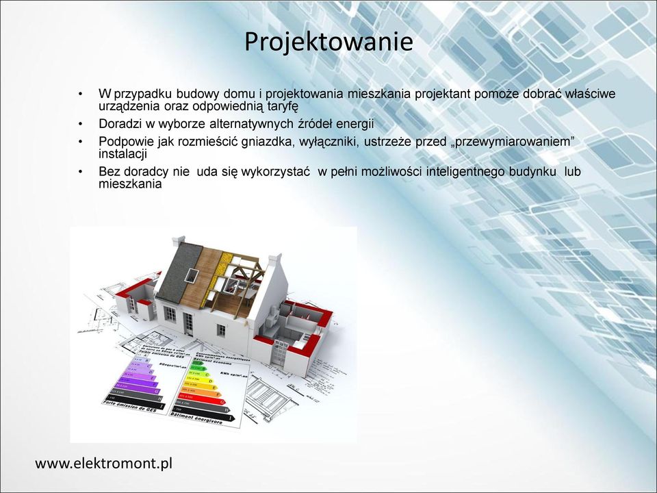 energii Podpowie jak rozmieścić gniazdka, wyłączniki, ustrzeże przed przewymiarowaniem