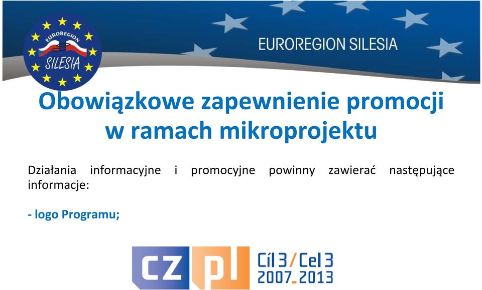 informacyjne i promocyjne powinny