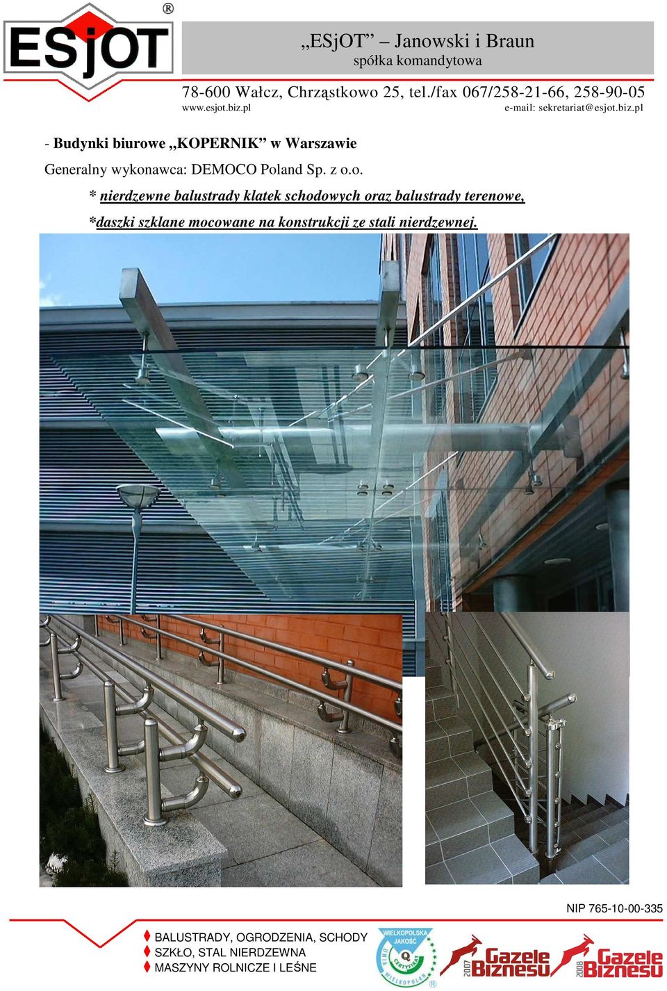 balustrady klatek schodowych oraz balustrady