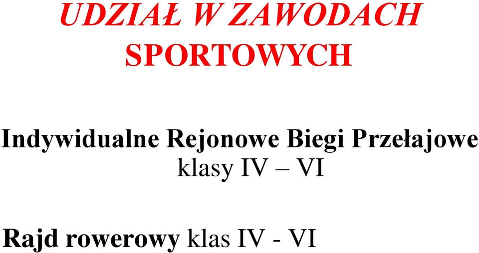 Rejonowe Biegi Przełajowe