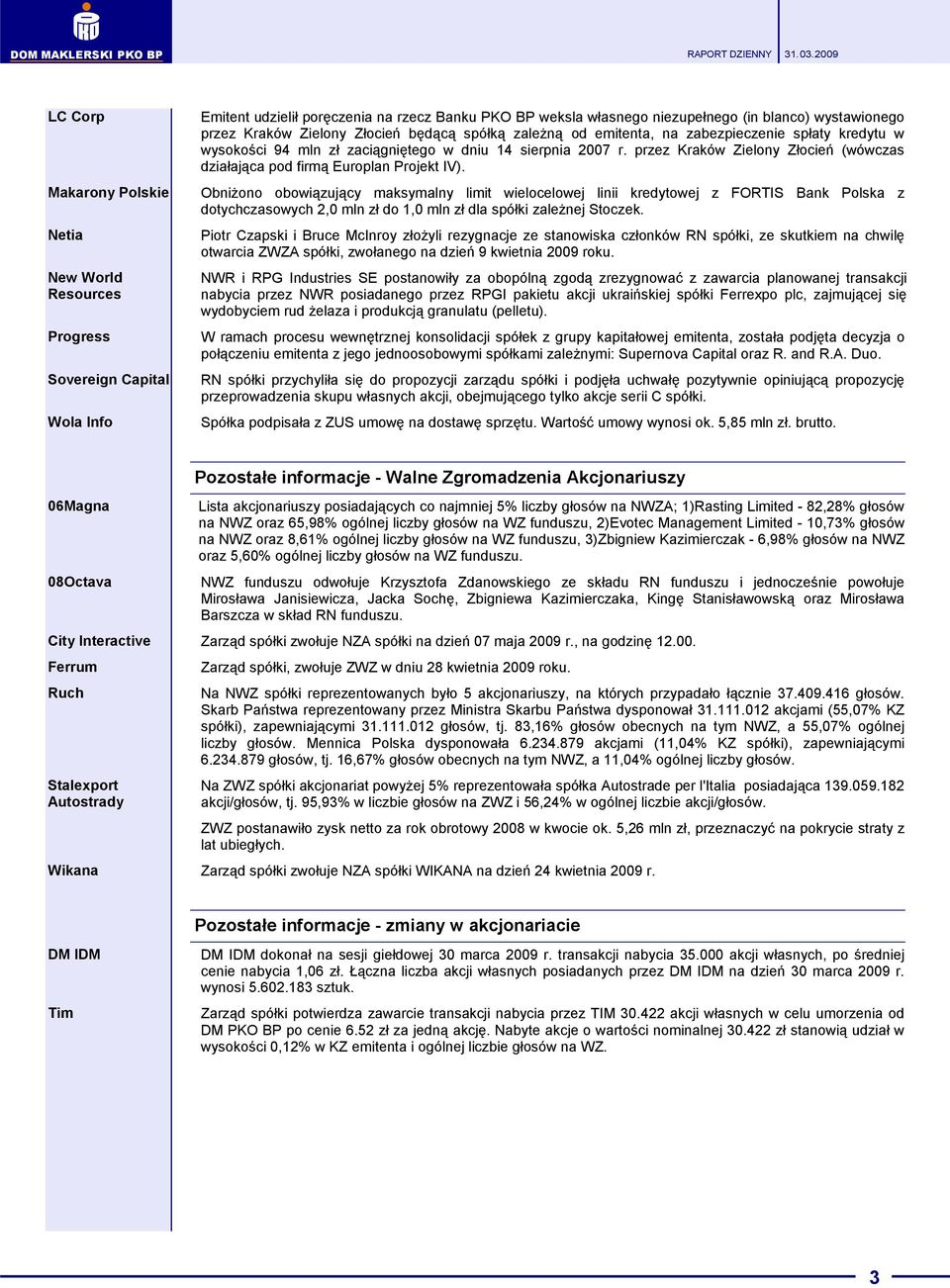 przez Kraków Zielony Złocień (wówczas działająca pod firmą Europlan Projekt IV).