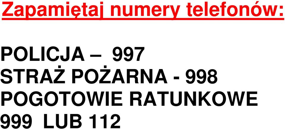 STRAŻ POŻARNA - 998
