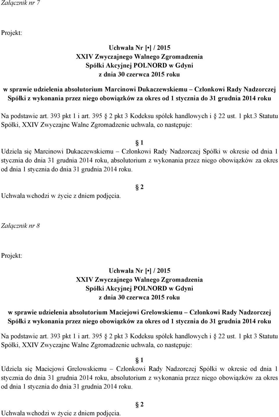 395 pkt 3 Kodeksu spółek handlowych i 2 ust. 1 pkt.