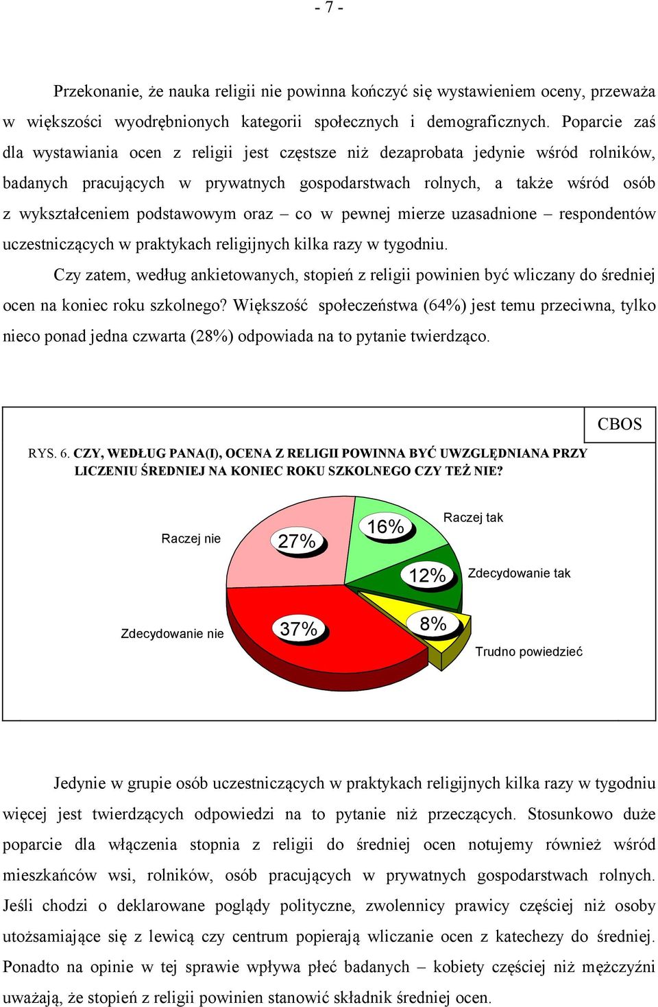 podstawowym oraz co w pewnej mierze uzasadnione respondentów uczestniczących w praktykach religijnych kilka razy w tygodniu.