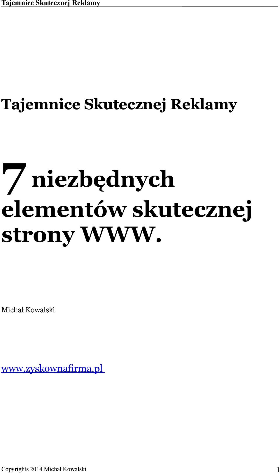 strony WWW. Michał Kowalski www.