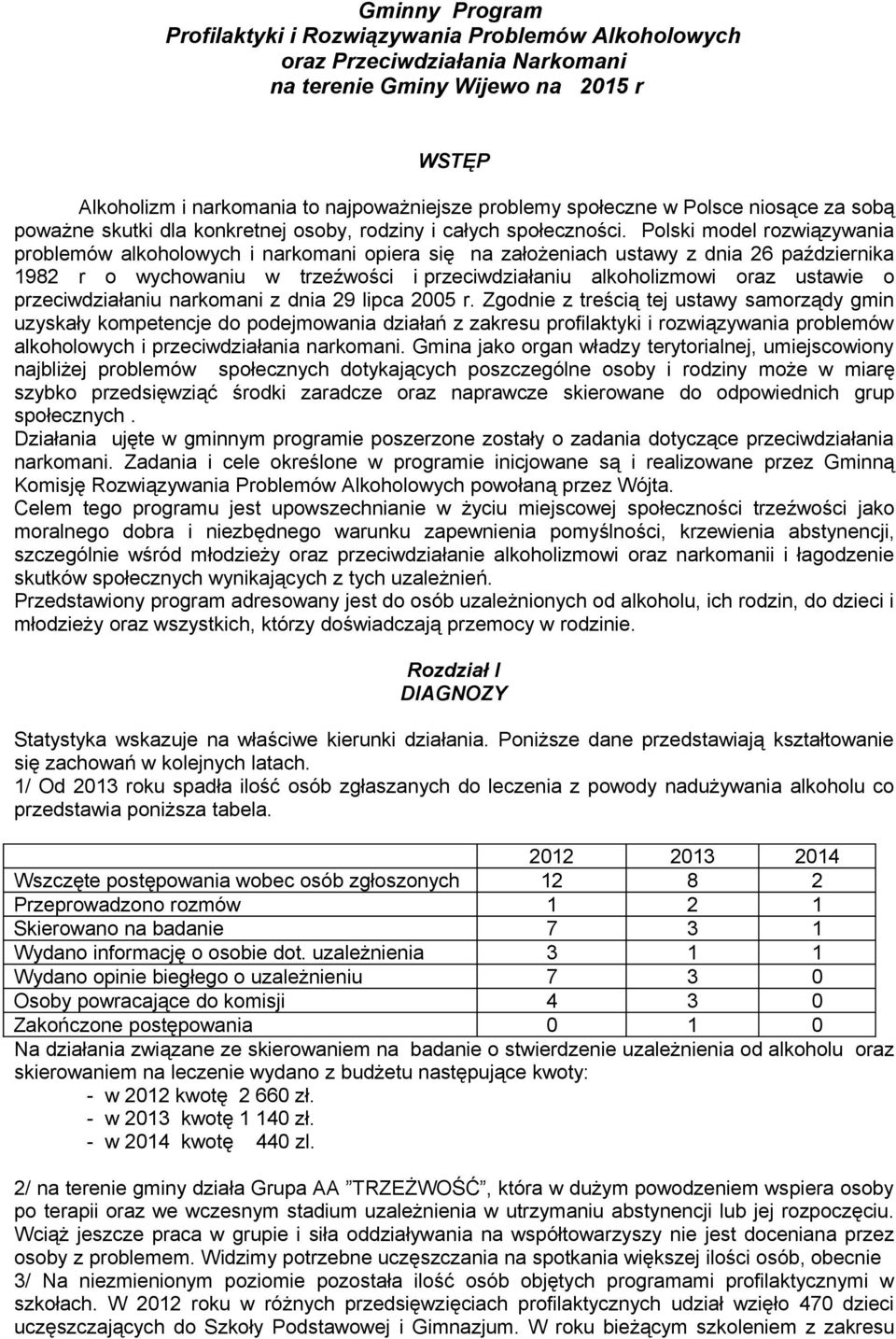 Polski model rozwiązywania problemów alkoholowych i narkomani opiera się na założeniach ustawy z dnia 26 października 1982 r o wychowaniu w trzeźwości i przeciwdziałaniu alkoholizmowi oraz ustawie o