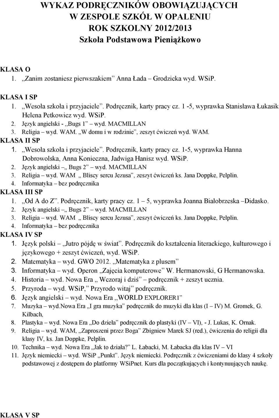 W domu i w rodzinie, zeszyt ćwiczeń wyd. WAM. KLASA II SP 1. Wesoła szkoła i przyjaciele. Podręcznik, karty pracy cz. 1-5, wyprawka Hanna Dobrowolska, Anna Konieczna, Jadwiga Hanisz wyd. WSiP. 2.