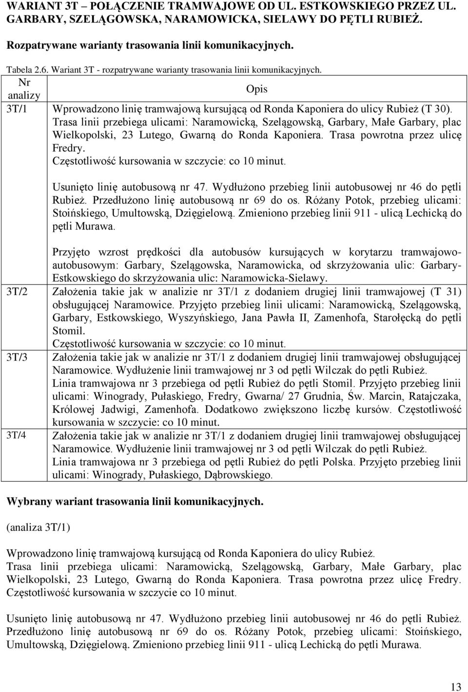 Trasa linii przebiega ulicami: Naramowicką, Szelągowską, Garbary, Małe Garbary, plac Wielkopolski, 23 Lutego, Gwarną do Ronda Kaponiera. Trasa powrotna przez ulicę Fredry.