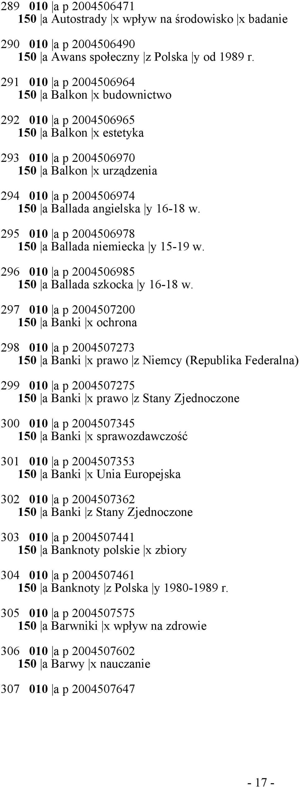 16-18 w. 295 010 a p 2004506978 150 a Ballada niemiecka y 15-19 w. 296 010 a p 2004506985 150 a Ballada szkocka y 16-18 w.