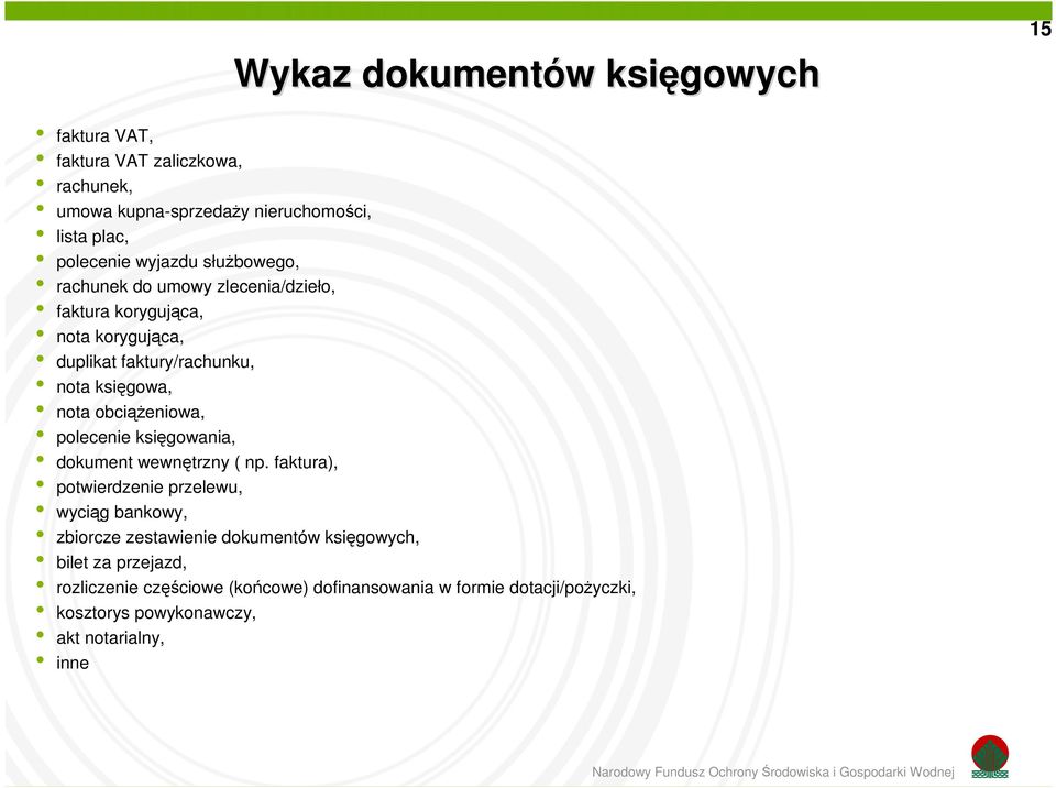 obciążeniowa, polecenie księgowania, dokument wewnętrzny ( np.