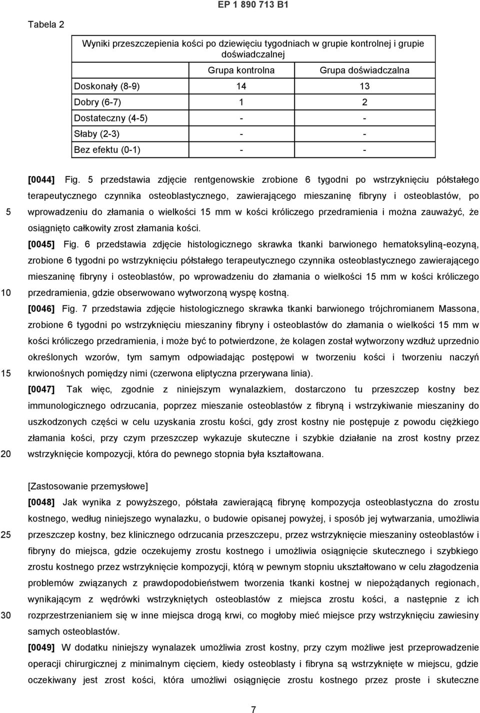 przedstawia zdjęcie rentgenowskie zrobione 6 tygodni po wstrzyknięciu półstałego terapeutycznego czynnika osteoblastycznego, zawierającego mieszaninę fibryny i osteoblastów, po wprowadzeniu do