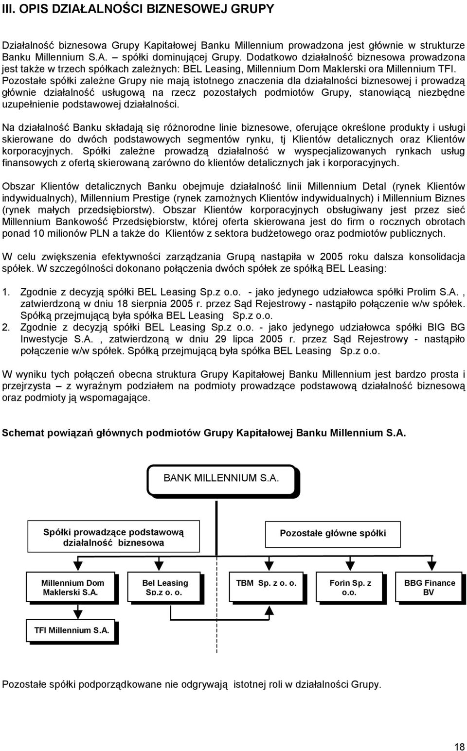 Pozostałe spółki zależne Grupy nie mają istotnego znaczenia dla działalności biznesowej i prowadzą głównie działalność usługową na rzecz pozostałych podmiotów Grupy, stanowiącą niezbędne uzupełnienie