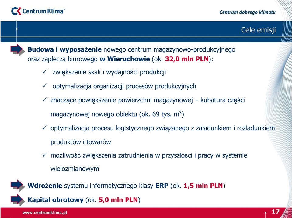 kubatura części magazynowej nowego obiektu (ok. 69 tys.