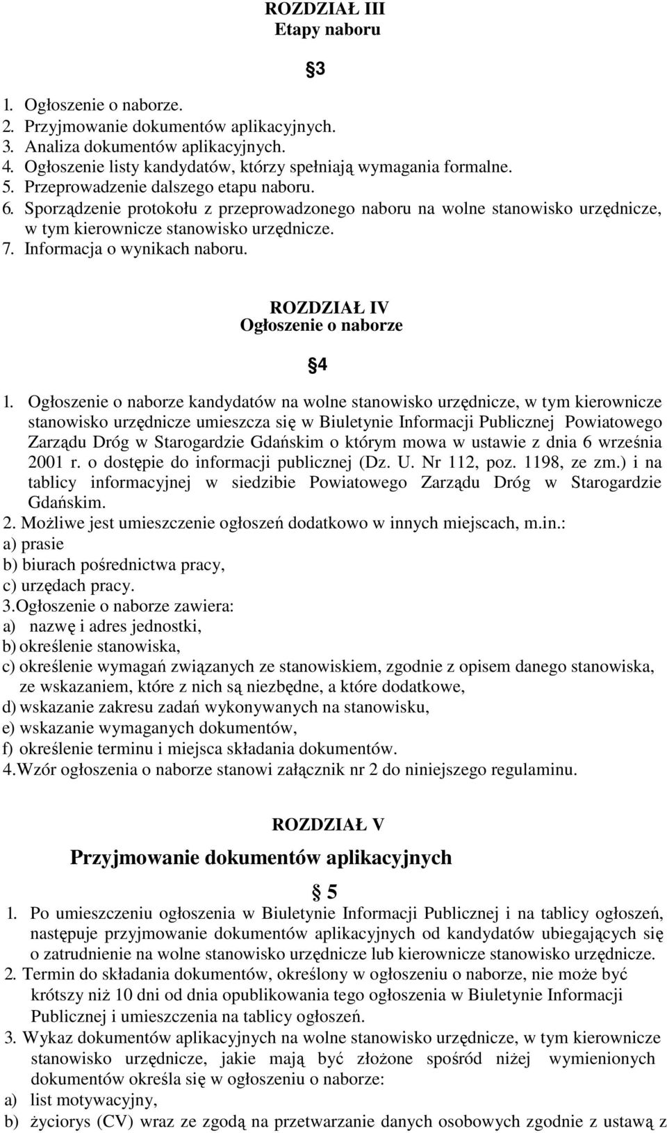 ROZDZIAŁ IV Ogłoszenie o naborze 4 1.