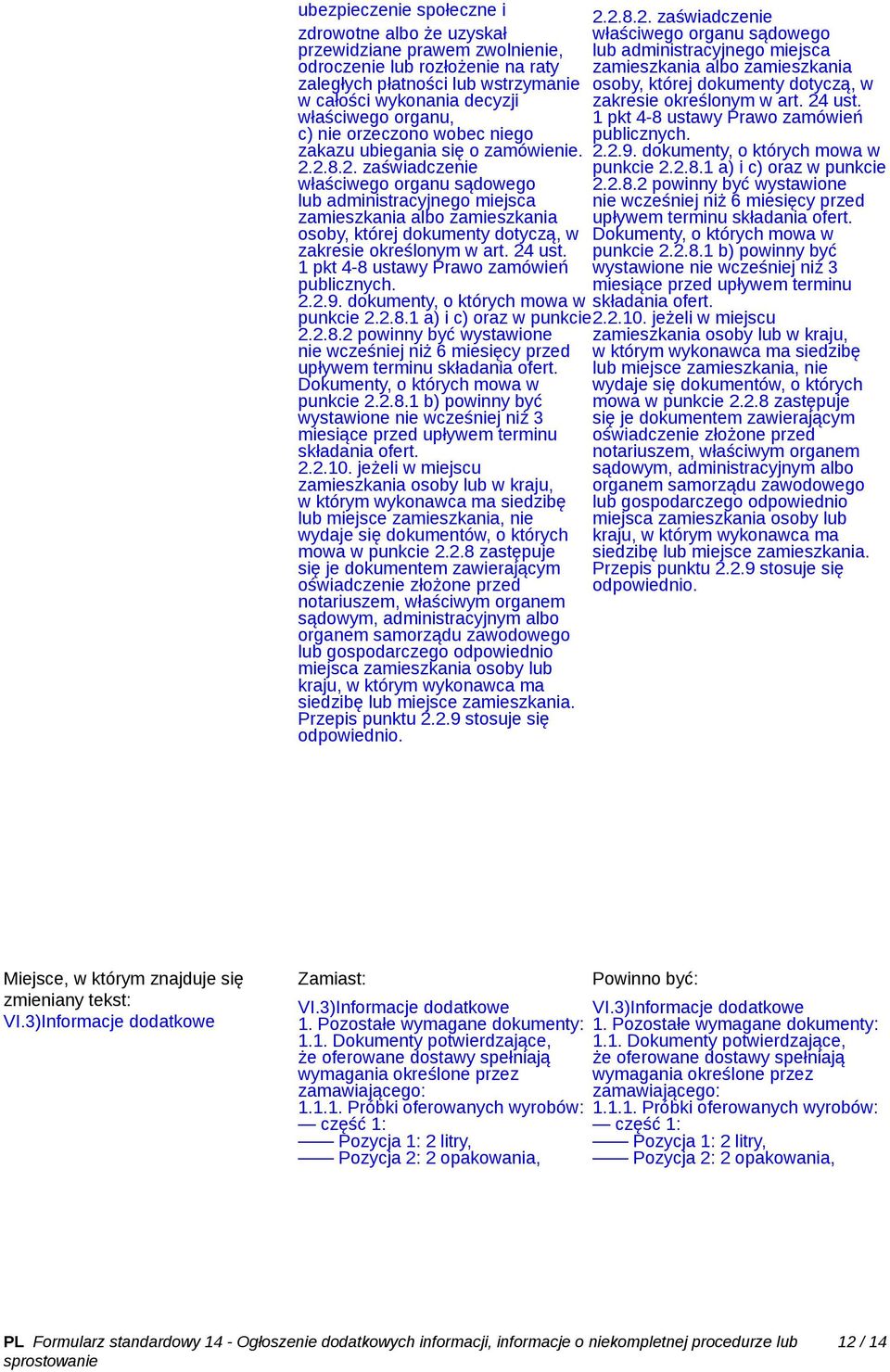 2.8.2. zaświadczenie właściwego organu sądowego lub administracyjnego miejsca zamieszkania albo zamieszkania osoby, której dokumenty dotyczą, w zakresie określonym w art. 24 ust.