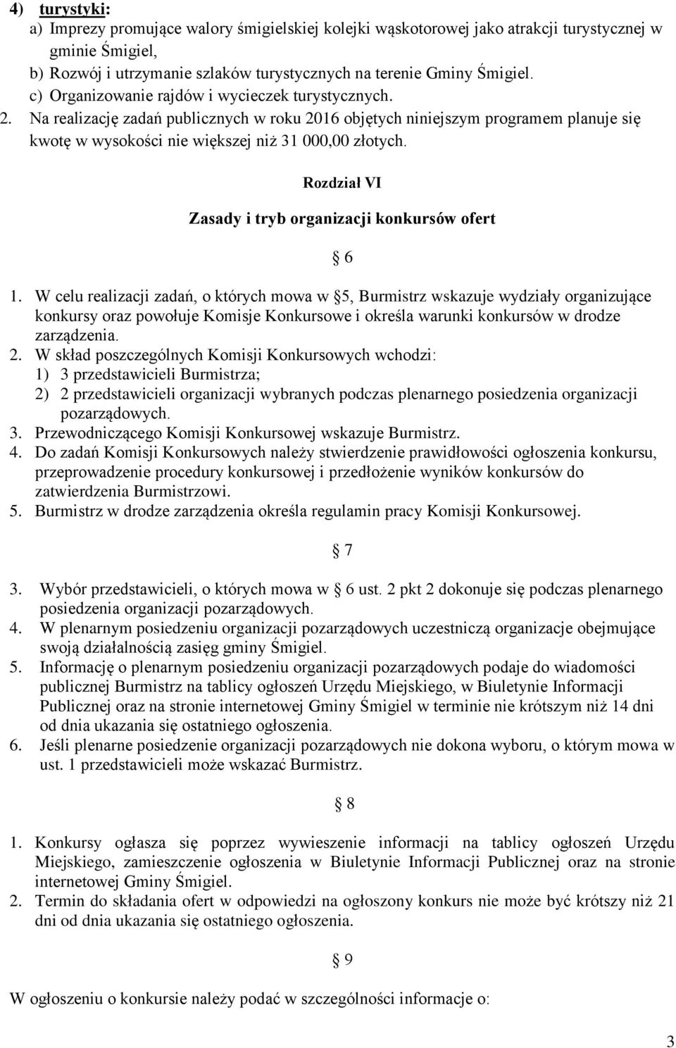 Rozdział VI Zasady i tryb organizacji konkursów ofert 6 1.