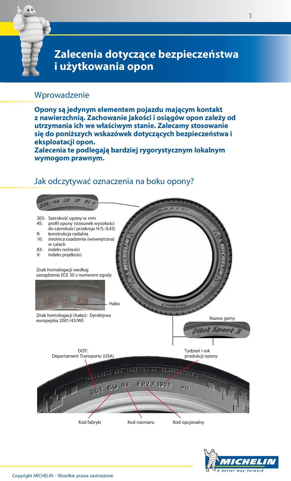 Zalecenia te podlegają bardziej rygorystycznym lokalnym wymogom prawnym. Jak odczytywać oznaczenia na boku opony?