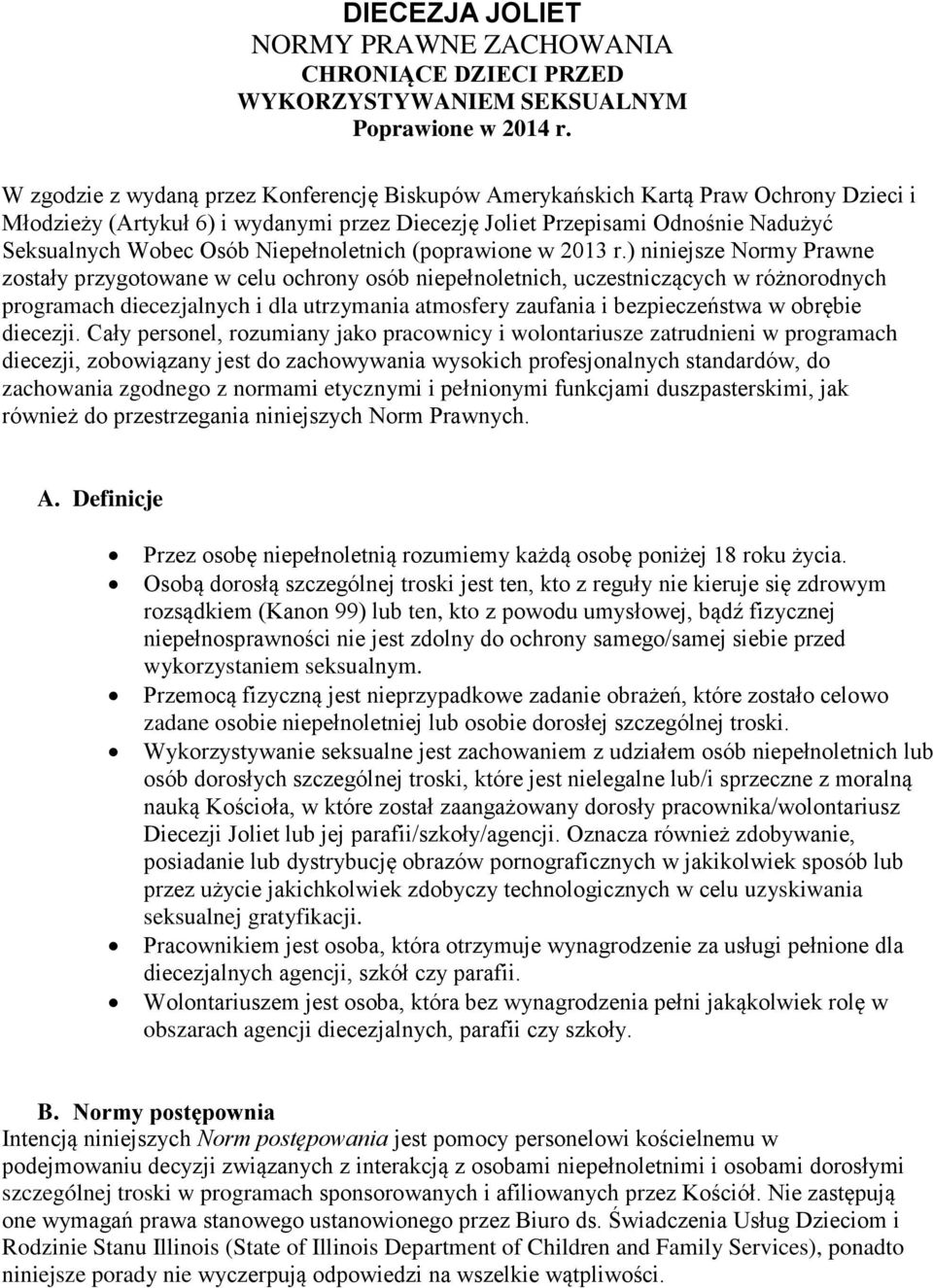 Niepełnoletnich (poprawione w 2013 r.