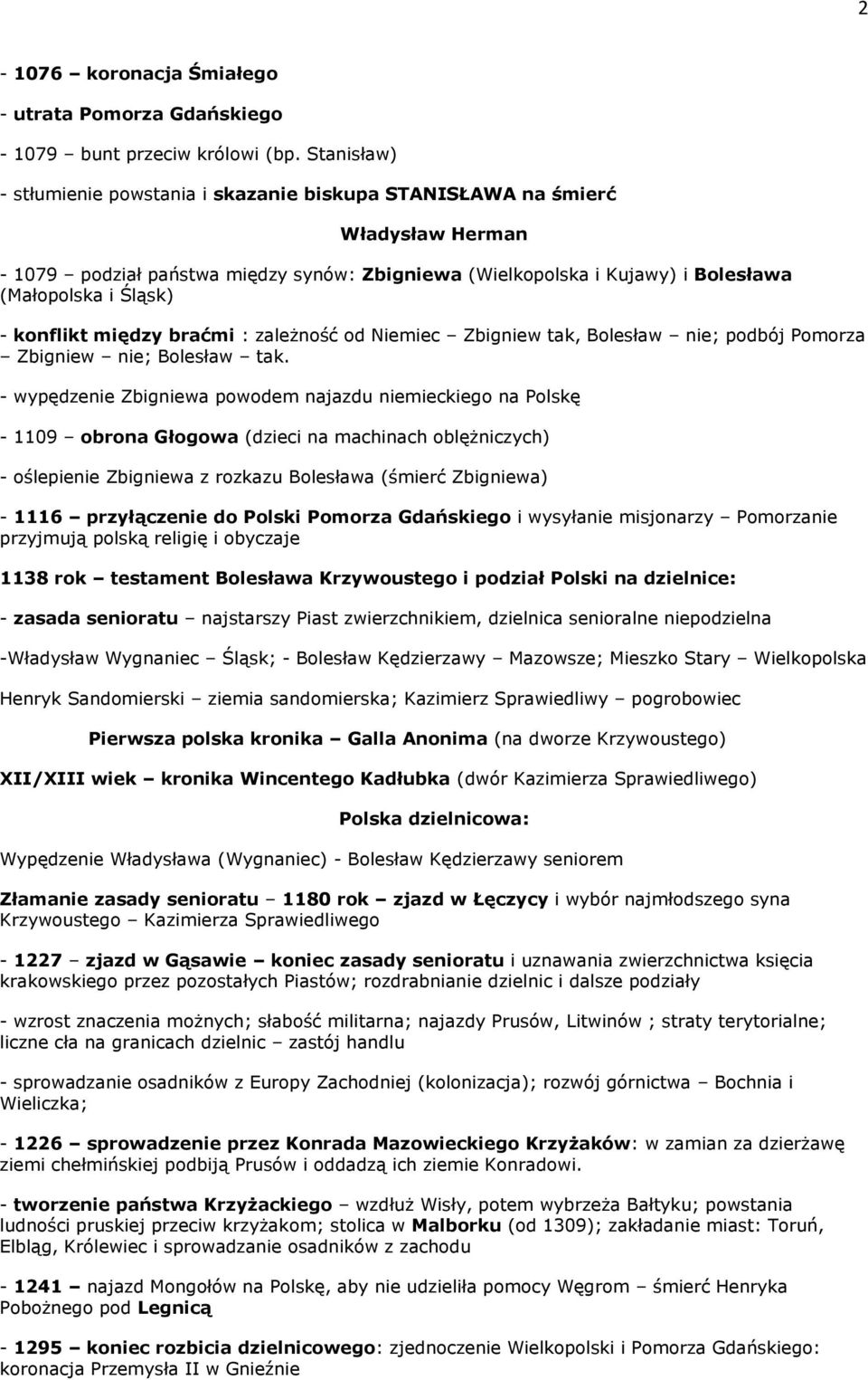 konflikt między braćmi : zależność od Niemiec Zbigniew tak, Bolesław nie; podbój Pomorza Zbigniew nie; Bolesław tak.